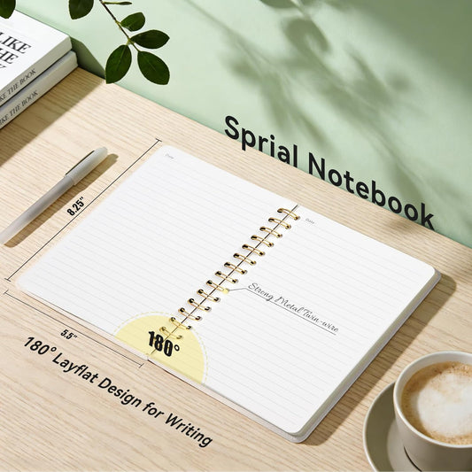 Lined Spiral Journal Notebook, A5 College Ruled Spiral Notebook for Women, Hardcover with Elegant Design for Work and Note-Taking, 5.5 * 8.25 inch,160 Pages, Pink Bowknot