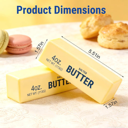 2 PCS Butter Squishy, Slow Rising Squishy Butter Stick New Giant Realistic Bread Slow Rising Stress Soft Sticky Squishies for Relaxation & Focus, Desk Gift(Yellow + Pink)