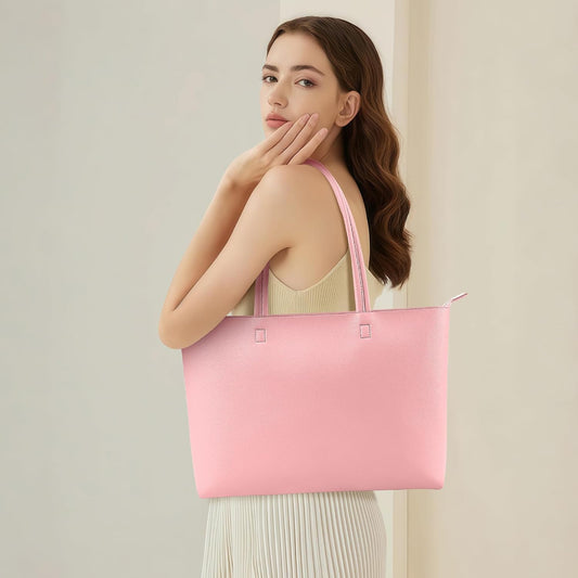 KALIDI Tote Bag Zipper Shoulder Bag Faux Leather Purses Satchel for Women Casual Handbag Work Dating College