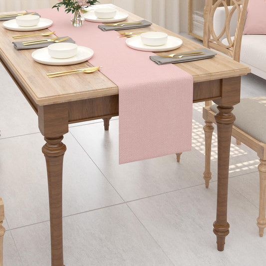 Dining Table Runner 2 Piece Fabric in 1 inches Kitchen Room Dinner Wedding Birthday Party Burlap Rustic Table Runner, Baby Pink