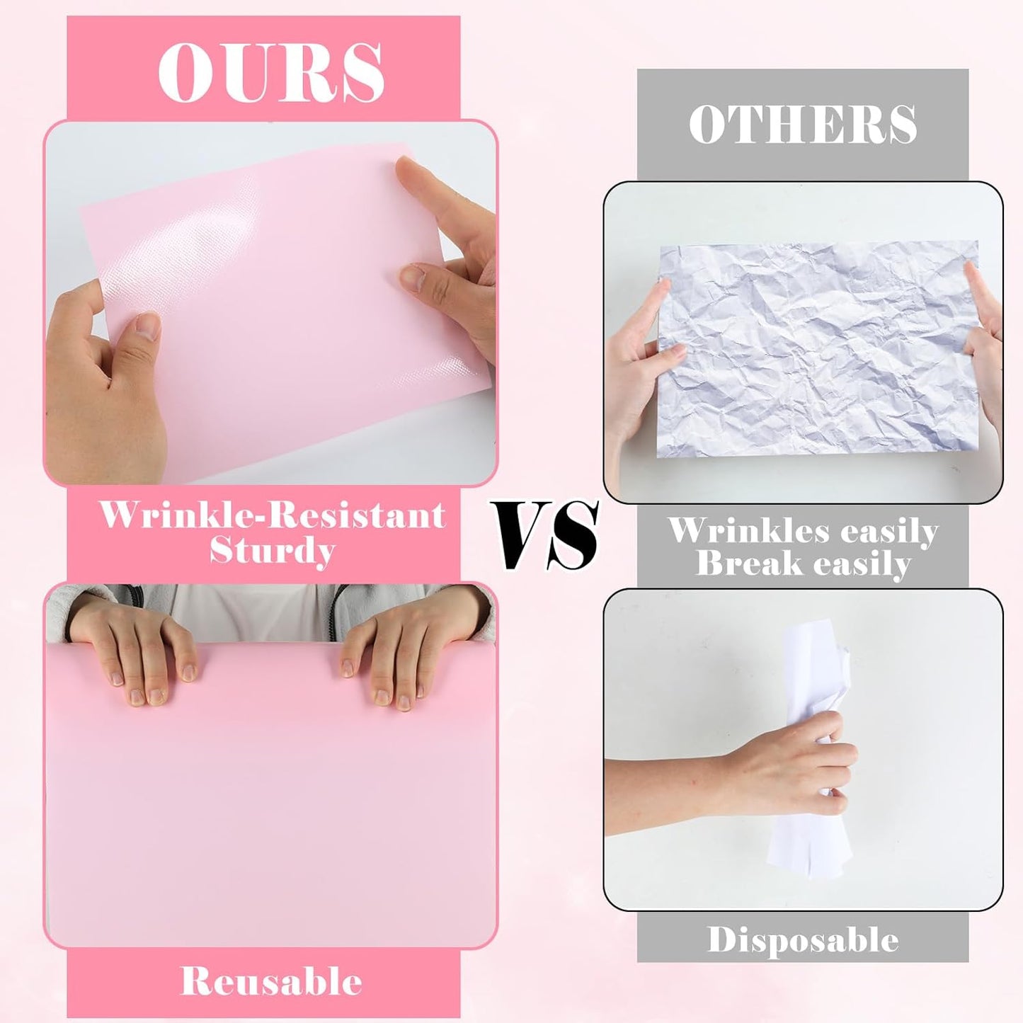 Pink Bulletin Board Roll Pastel Pink Reusable Waterproof Erasable Bulletin Board Poster Non-Woven Fabric Bulletin Board Background for Mother's Day Classroom Decor Wrapping Paper Crafts 15.55" x20ft