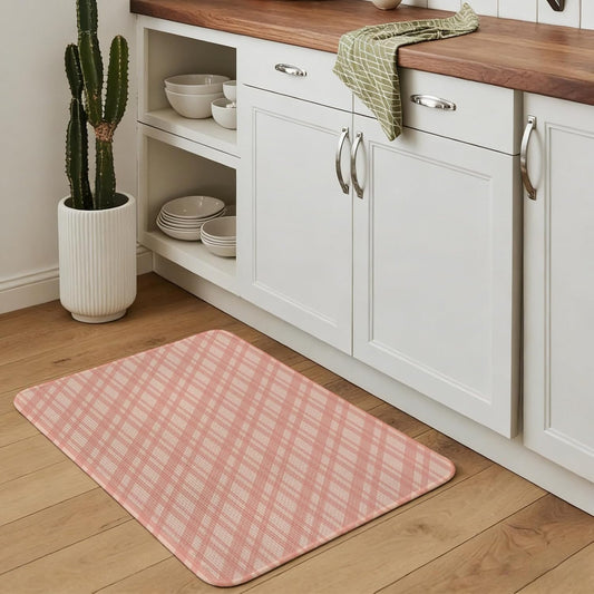 Bathroom Rugs 19.7x31.5 Inch, Pink Stripes Non Slip Rugs Washable Low Pile, Modern Minimalist Texture Front Door Mat Entryway Rug with Rubber Backing