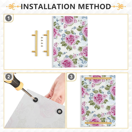 Retro Ancient Roses Peach Decorative Breakfast Tray with Handles Rectangular Serving Tray for Jewelry Perfume for Food Service bandejas decorativas para el Cafe
