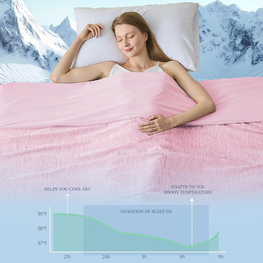 Cooling Blanket Throw Size, Cooling Blankets for Hot Sleepers, Absorbs Heat to Keep Body Cool for Summer Nights Sweats, Cold Blanket for Bed Couch Sofa, Ice Blanket 50x70 Inches, Pink