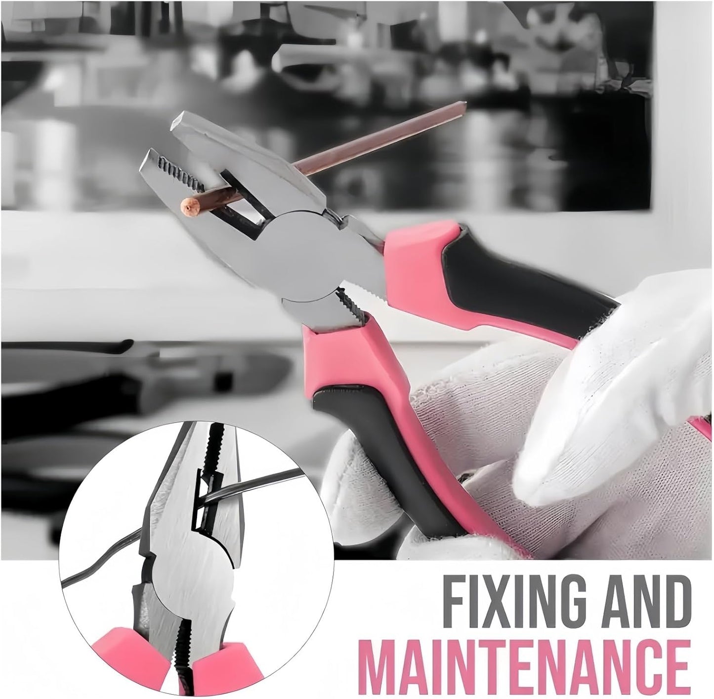 13/24/54PCS Pink Home Toolbox Set - Alloy & Plastic, Allen Wrench, Screwdriver, Pliers, Routine Home Repair Kit, Combination Set