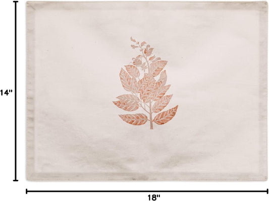 Botanical Peach Pattern Placemat 14 x 18 Poly Twill Placemat