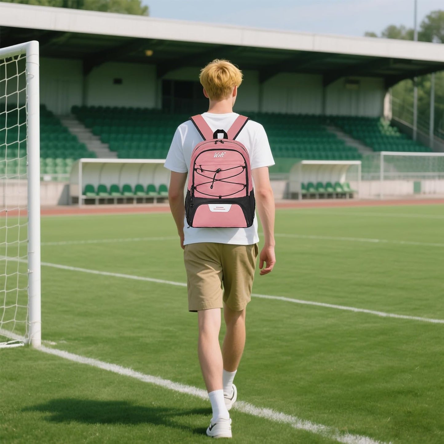 WOLT Soccer Backpack Soccer Bag with Ball Holder & Shoes Compartment, Sport Equipment Bags For Football, Basketball, Volleyball, Gym