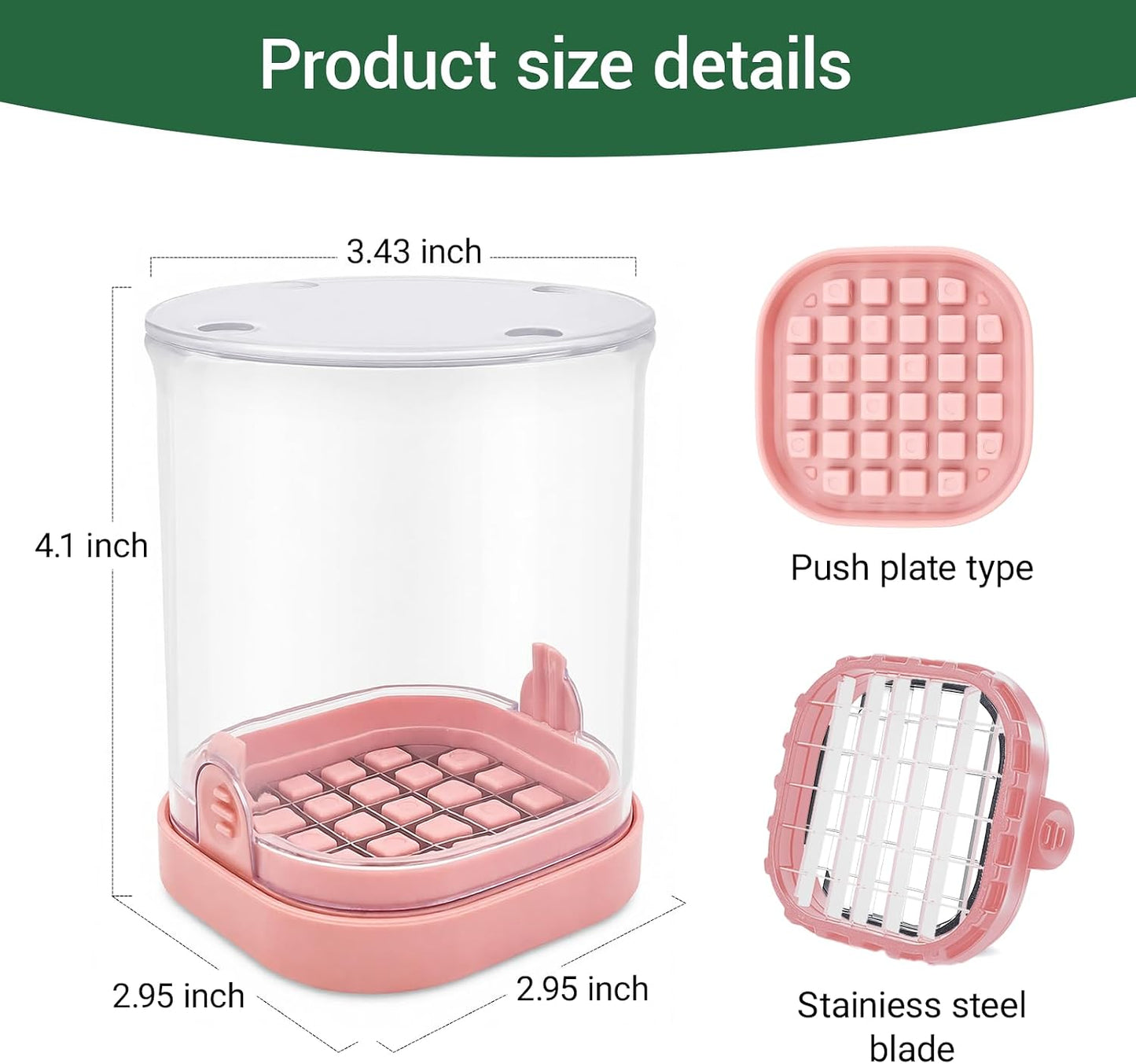 Veggie Chopper,Mini Vegetable Cutter Fruit Slicer Cup-Food Dicer with Container for Onion, Strawberry Slicer-Efficient Vegetable Chopper(Pink)