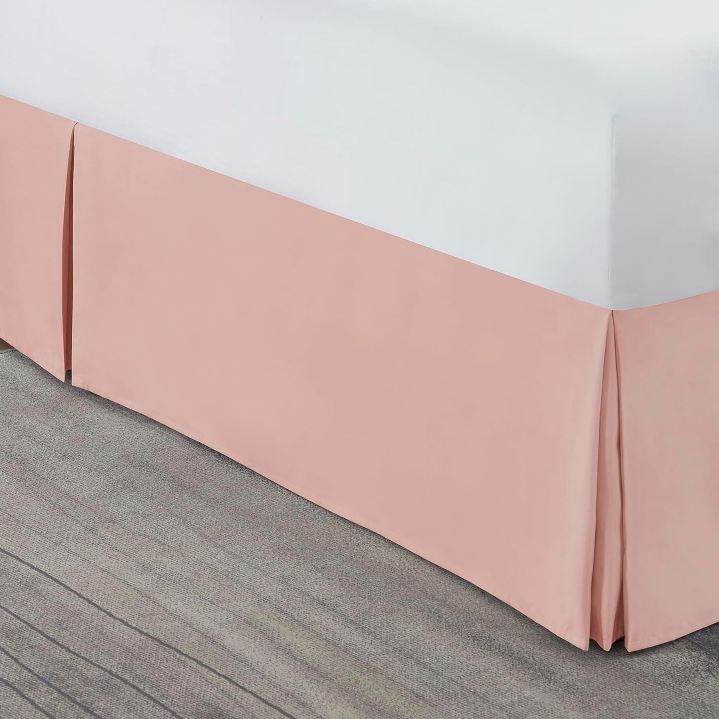 Nestl Peach Beige Bed Skirt Queen Size - Queen Bed Skirt 14 Inch Drop - Brushed Microfiber Bed Skirts - Hotel Quality Pleated Bed Skirt - Shrinkage & Fade Resistant