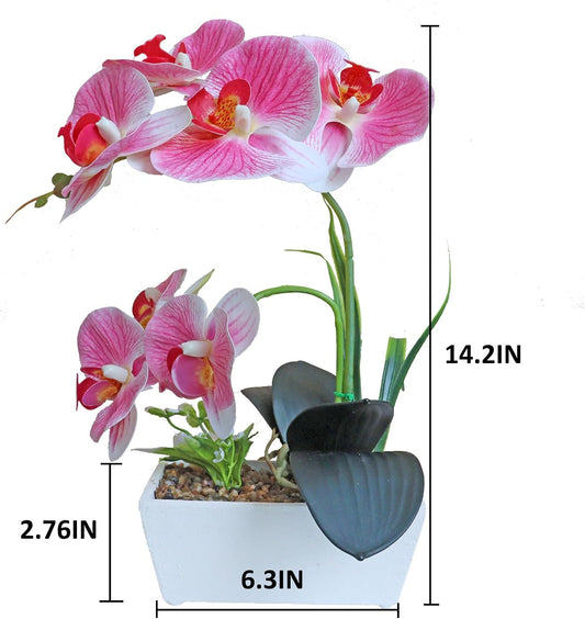 Pink Orchid Artificial Flowers Faux Orchid Flower Decorations Fake Indoor Plants Dining Table Decor Centerpiece Arrangements Phalaenopsis Orchids Fake Flowers That Look Real Home Decoration
