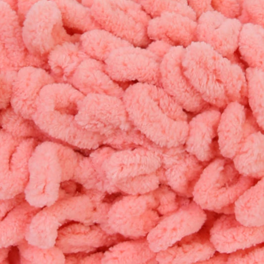Franel Loop Yarn 100% Polyester Chenille Puffy Yarn, Craft Chunky Finger Knitting Loopy Yarn Soft and Light Material, Perfect for DIY Hand Woven Knitting Crafts Supplies (05 Peach Pink, 2-Pack)