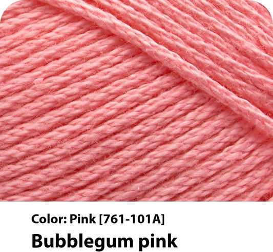 Lion Brand Yarn, 24/7 Cotton Yarn, Pink, 1 Pack | Light Worsted 100% Mercerized Cotton Yarn for Crochet, Knitting, Craft, 185 Yards of Natural Fiber for Tees, Bags, Dishcloths