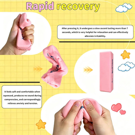 2026 Upgraded Slow Rebound Butters Squeeze Stress Balls, Soft Butters Stick Squishies Toy, Slow Rising Sensory Fidget Toy for Stress Relief & Calming(Pink)