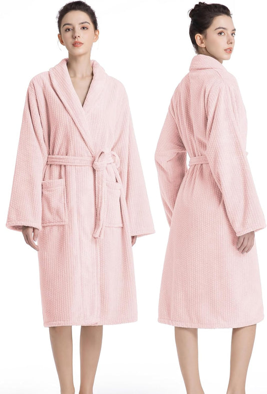 Plush Bath Robes For Women After Shower,Soft Long Towel Robe,Quick Dry&Warm Womens Bathrobe
