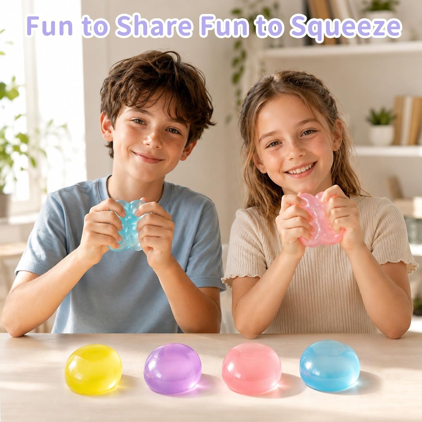 2 PCS Coconut Oil Squishy – Formable No-Rebound Stress Relief Balls, Sensory Fidget Toys for Study Work & Relaxation, Calming Desk Decor Anxiety Relief Gifts for Kids & Adults(Blue+Pink)