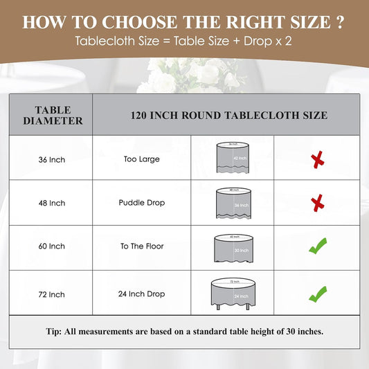 Round Tablecloth 120 Inch 6 Pack Pink Tablecloths Washable Decorative Linen Polyester Table Clothes Cover for Dining Table Banquets Buffet Parties and Wedding