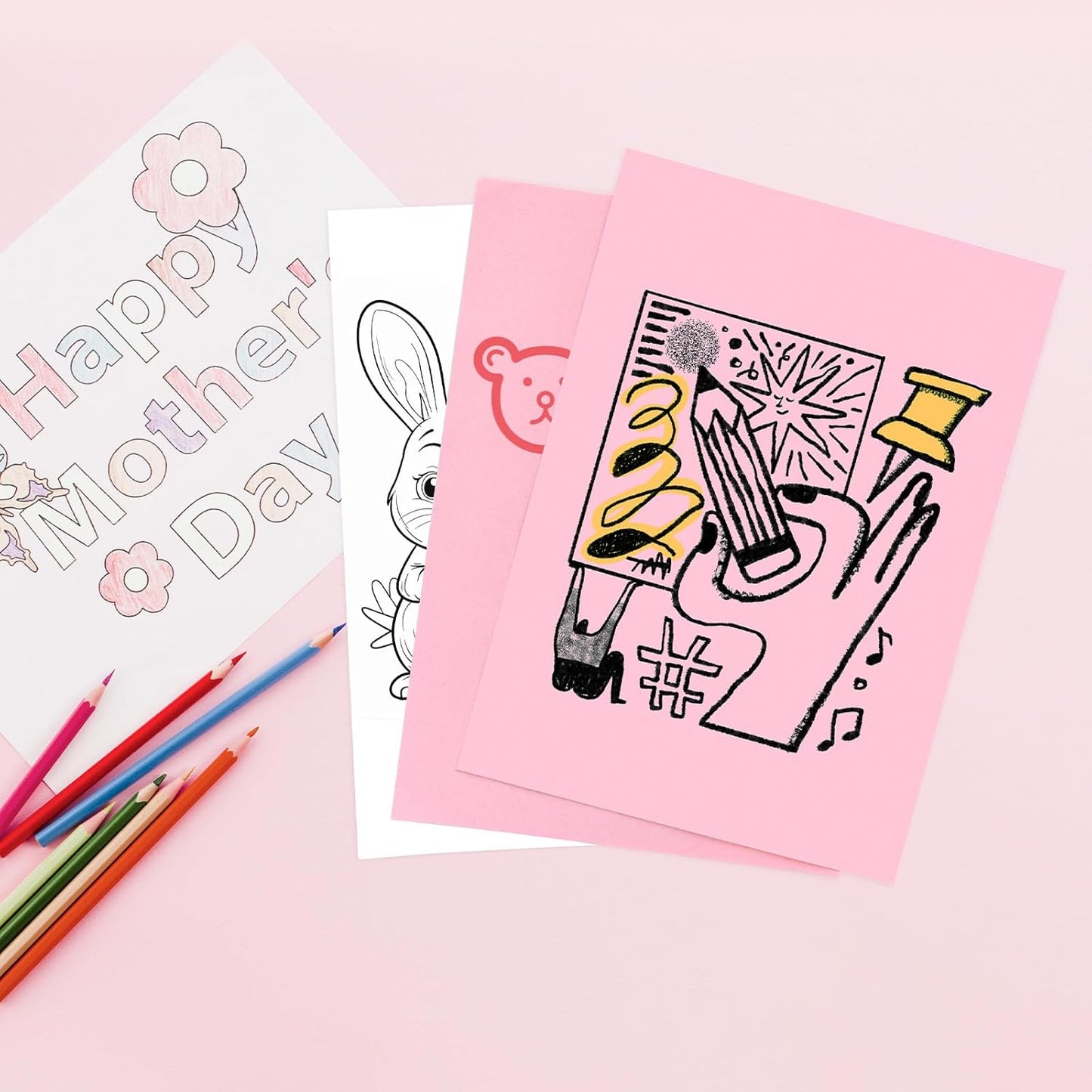 M&G 100 Sheets Pink Copy Printing Paper, 8.3 X 11.7 inch Colored Printer Papers, Pink Construction Paper for Card Making Scrapbooking School Office Party DIY Craft