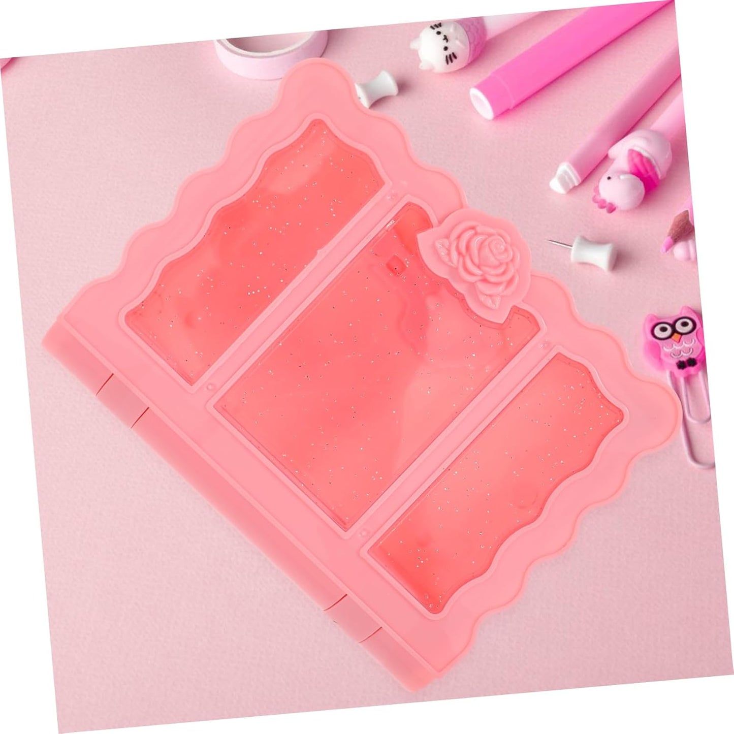 Yardwe 2pcs Nordic Style Decorative Book Storage Box Faux Book Keepsake Organizer for Home Decor Boy Girl's Room and Office Elegant Carved Design Pink