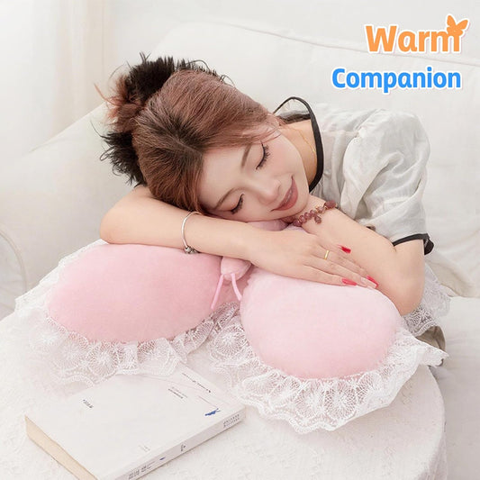 PEACH CAT Butterfly Pillow with Lace Trim Decorative Butterfly Shaped Throw Pillows 16" x 16" Soft Plush Cushion Decor for Bedroom Living Room Sofa Couch Pink