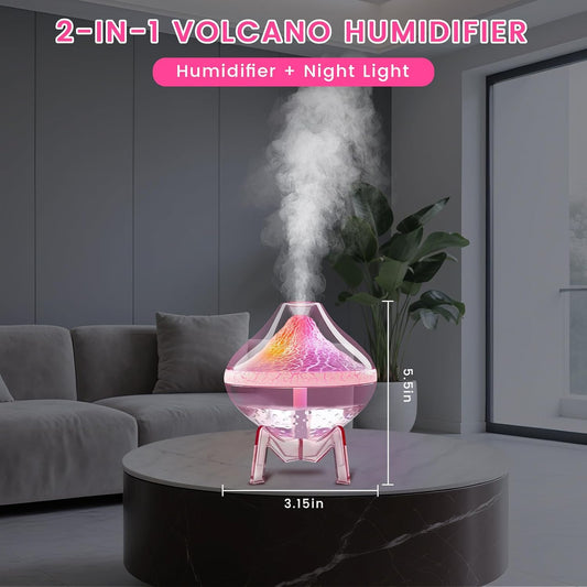 Humidifiers for Bedroom Cool Mist Ultrasonic Small Humidifier with Humidity Sensor Auto Shut Off LED Colorful Gradient Light Mini Humidifier For Plants,Bedroom,Baby Room,Office, Home(Pink)