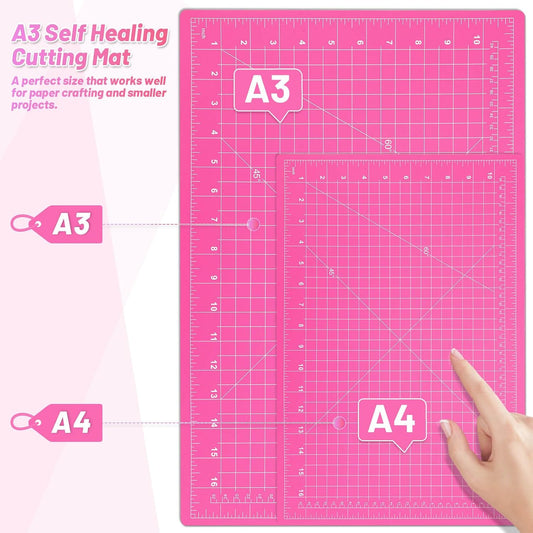 anezus Self Healing Cutting Mat for Rotary Cutting, 17.8" x 11.9", Pink