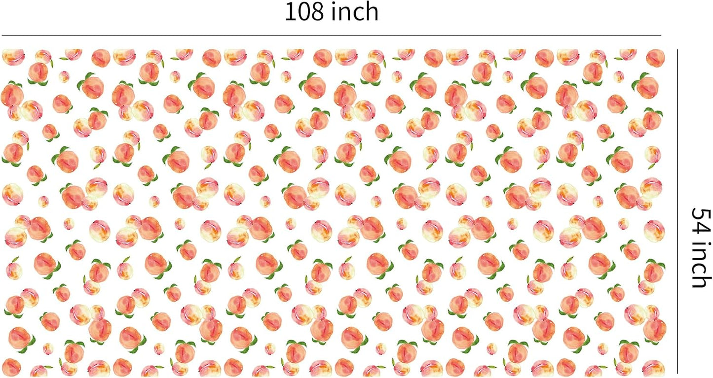 Peach Decorations Supplies Party Tablecloth - Disposable Fruit Sweet As A Peach Theme One Sweet Birthday Decorations Tablecover - 4 Pcs(54in x 108in)