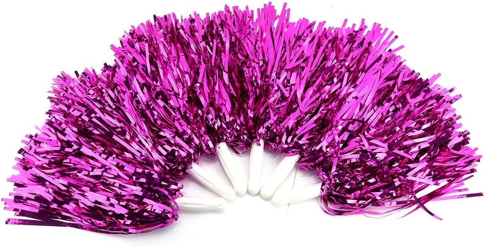 Haofy 6pcs Cheerleading Pom Poms Cheer Pompoms Dance Poms PET Material with 7 Colors for Cheer Squad Team Party Performance