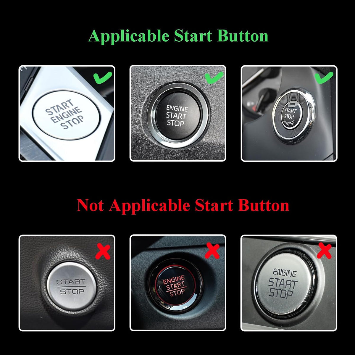ORIESSE Pink Bow Car Accessories,Bow Tie Engine Start Button Ring