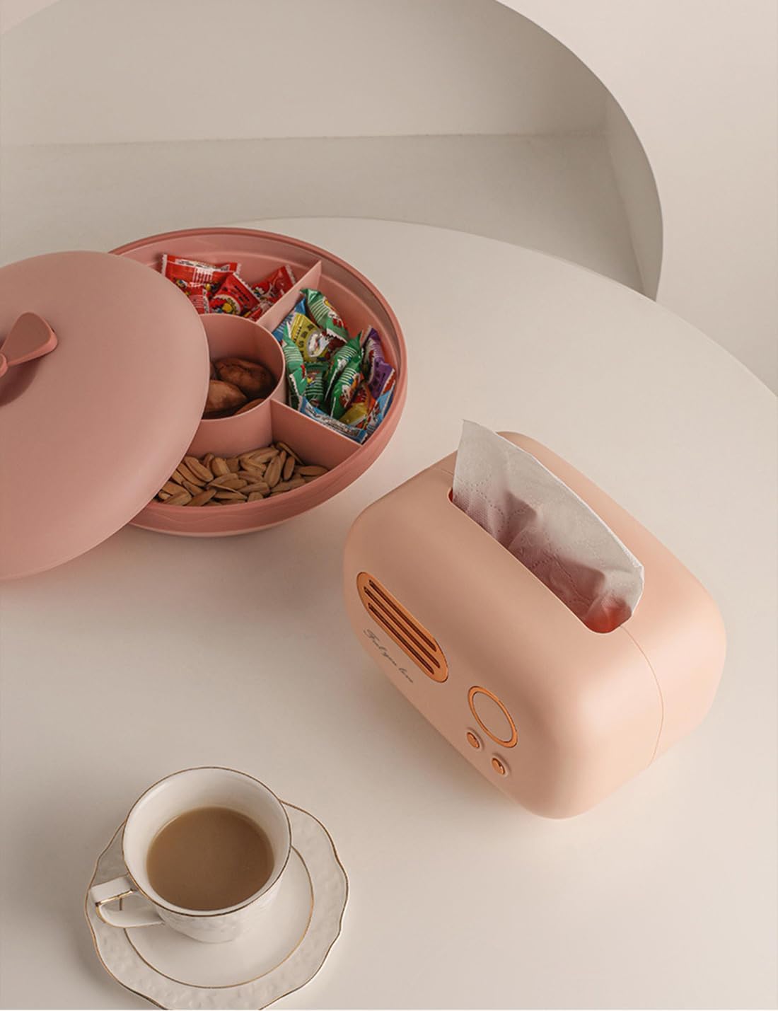 Retro Radio Shape Tissue Cover Box - Unique Multifunction Tissue Box for Kitchen, Bedroom, Office, Parlor, Bathroom Decoration - Creative Gift (Retro Radio Pink)