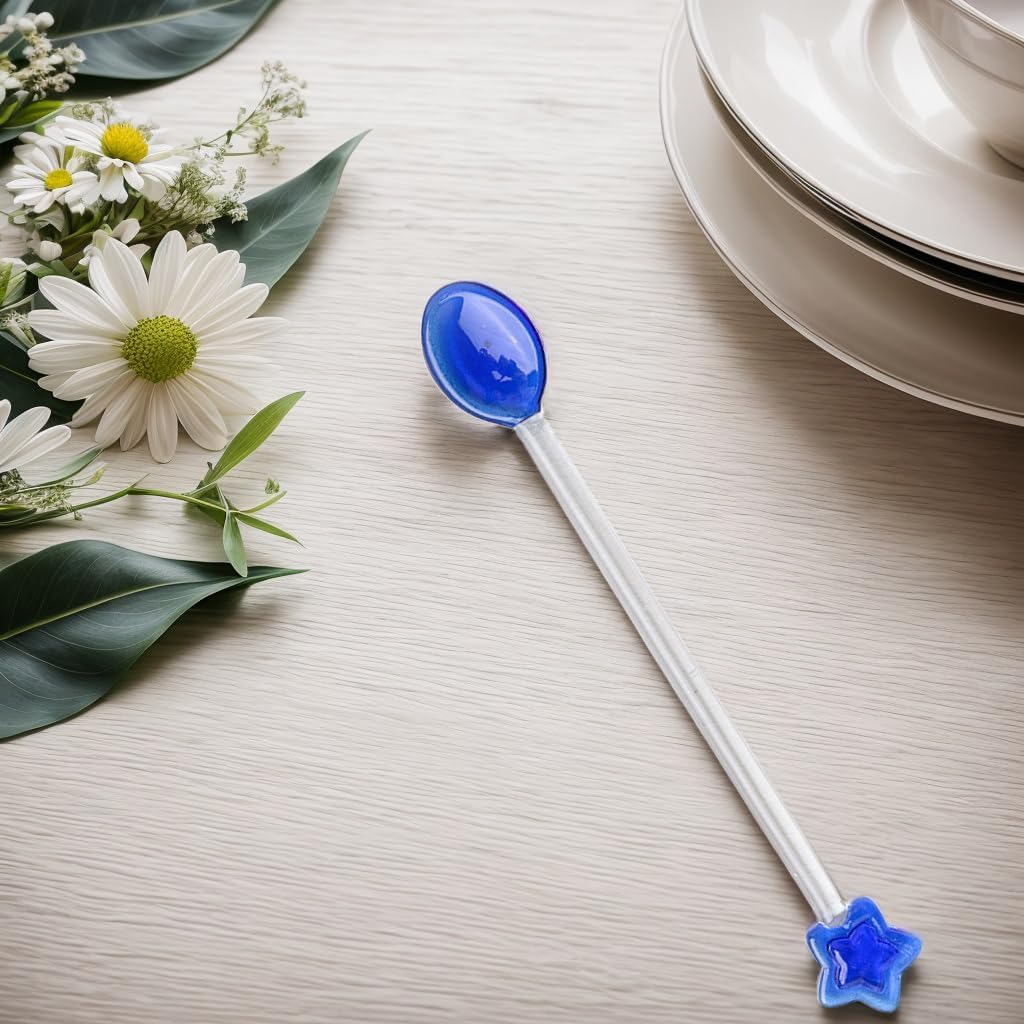 Coffee Glass Spoon, 6.2inch Crystal Clear Stirring Spoons Swizzle Sticks with Star Head Cocktail Milk Stirrers Mixing Rod Teaspoon Desserts Cake Scoop for Party Cafe Bar Banquet (Pink)