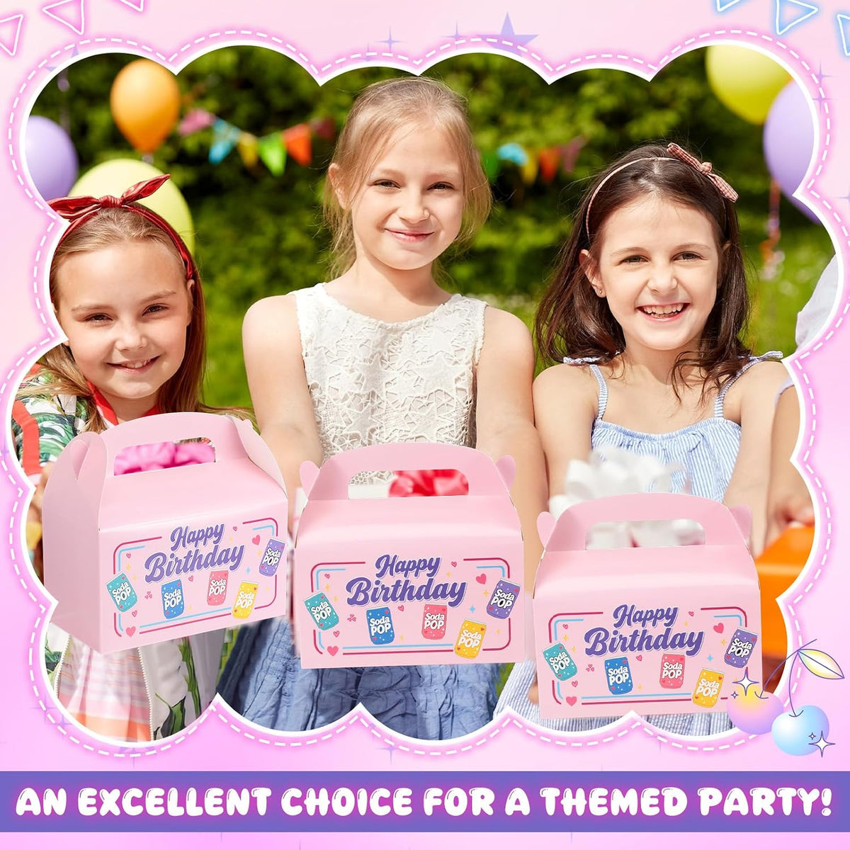 24 Pack Soda Pop Theme Birthday Party Favor Pink Paper Gift Boxes