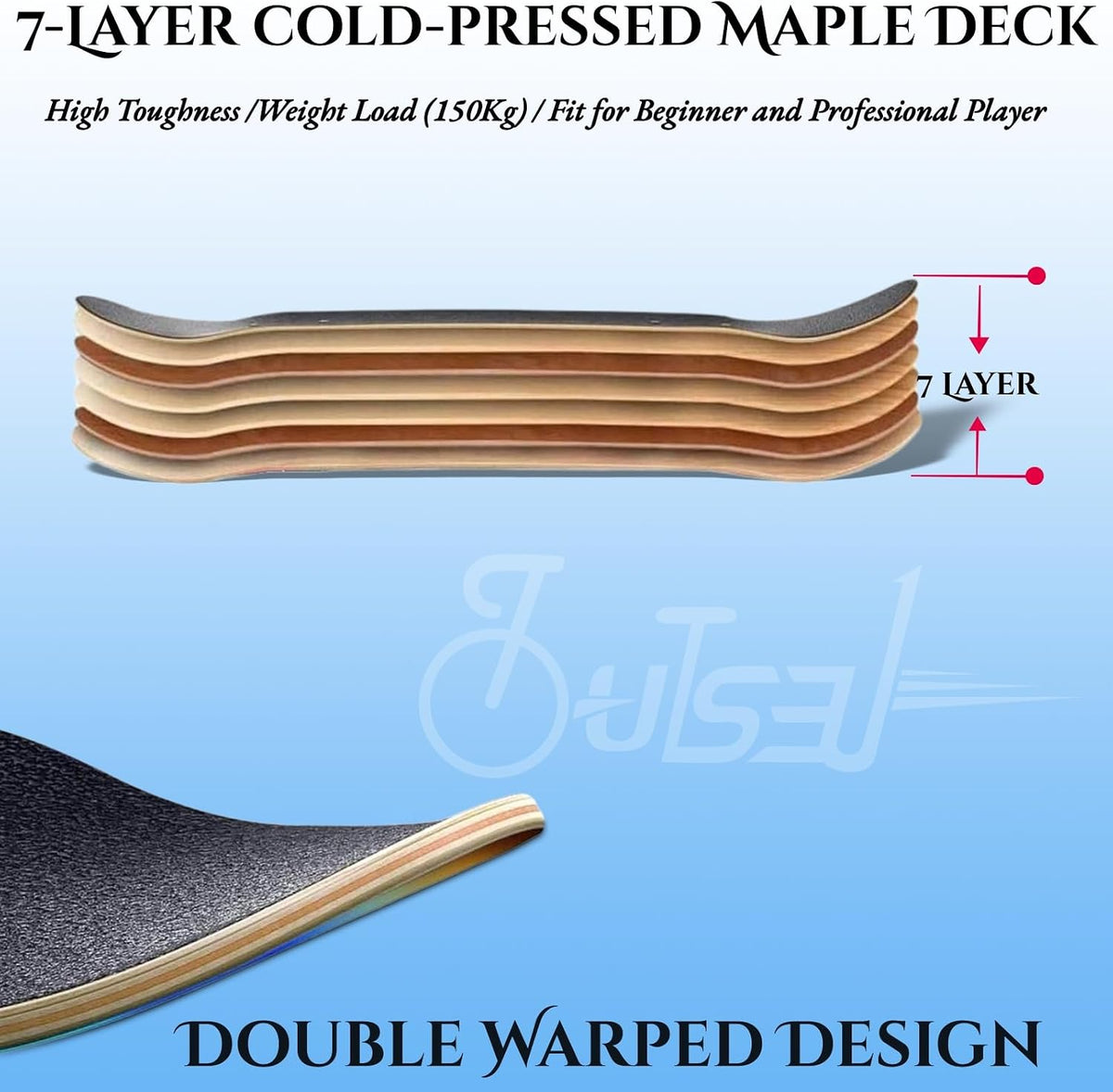 Skateboards for Beginners Kids Boys Girls Teens and Adults, 31 Inch Complete Standard Skateboards with 7-Layer Maple Double Kick Deck Unicorn and Skull Design
