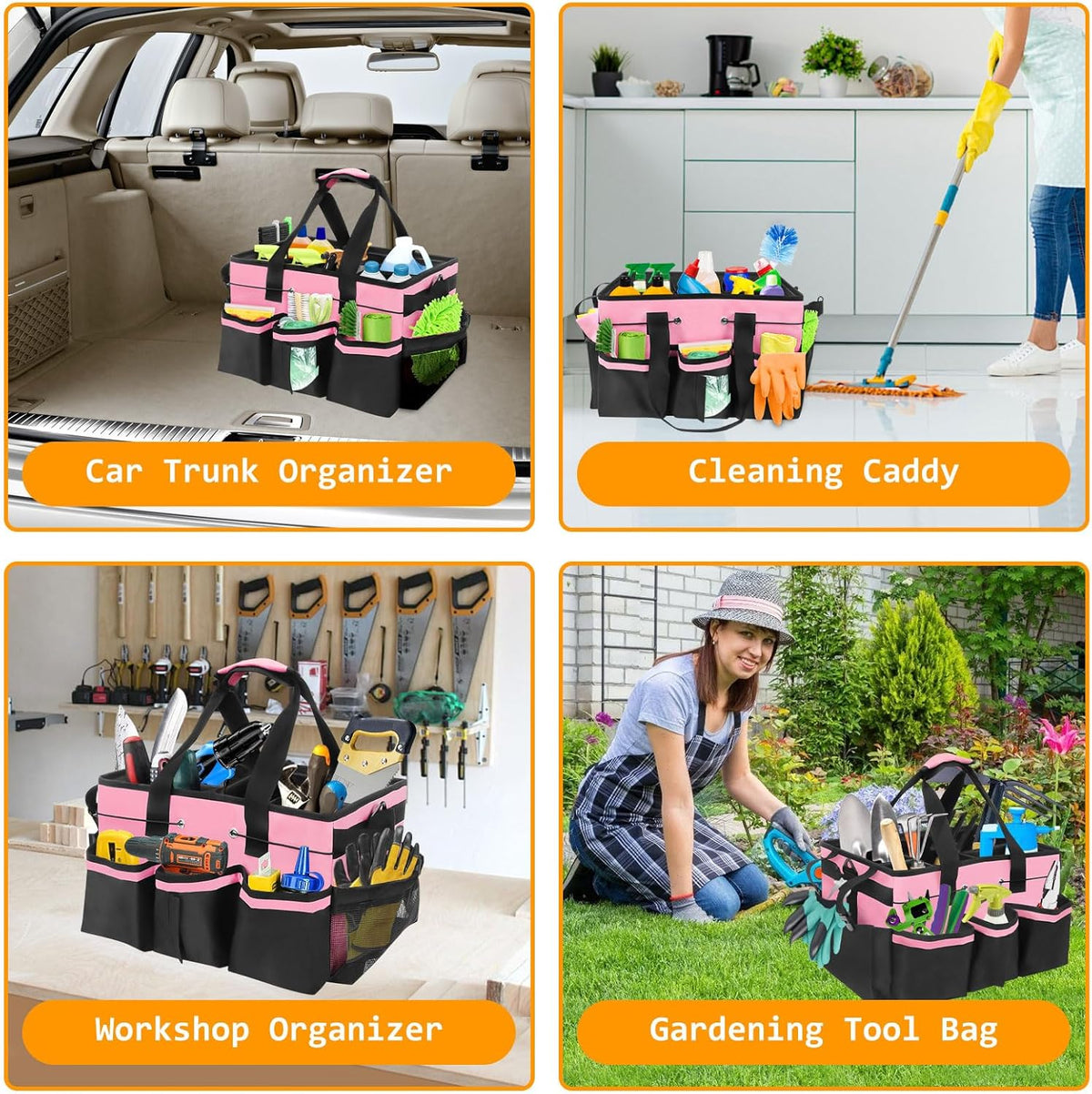 Cleaning Bags for Housekeepers, Cleaning Supply Caddy Under Sink (Pink)