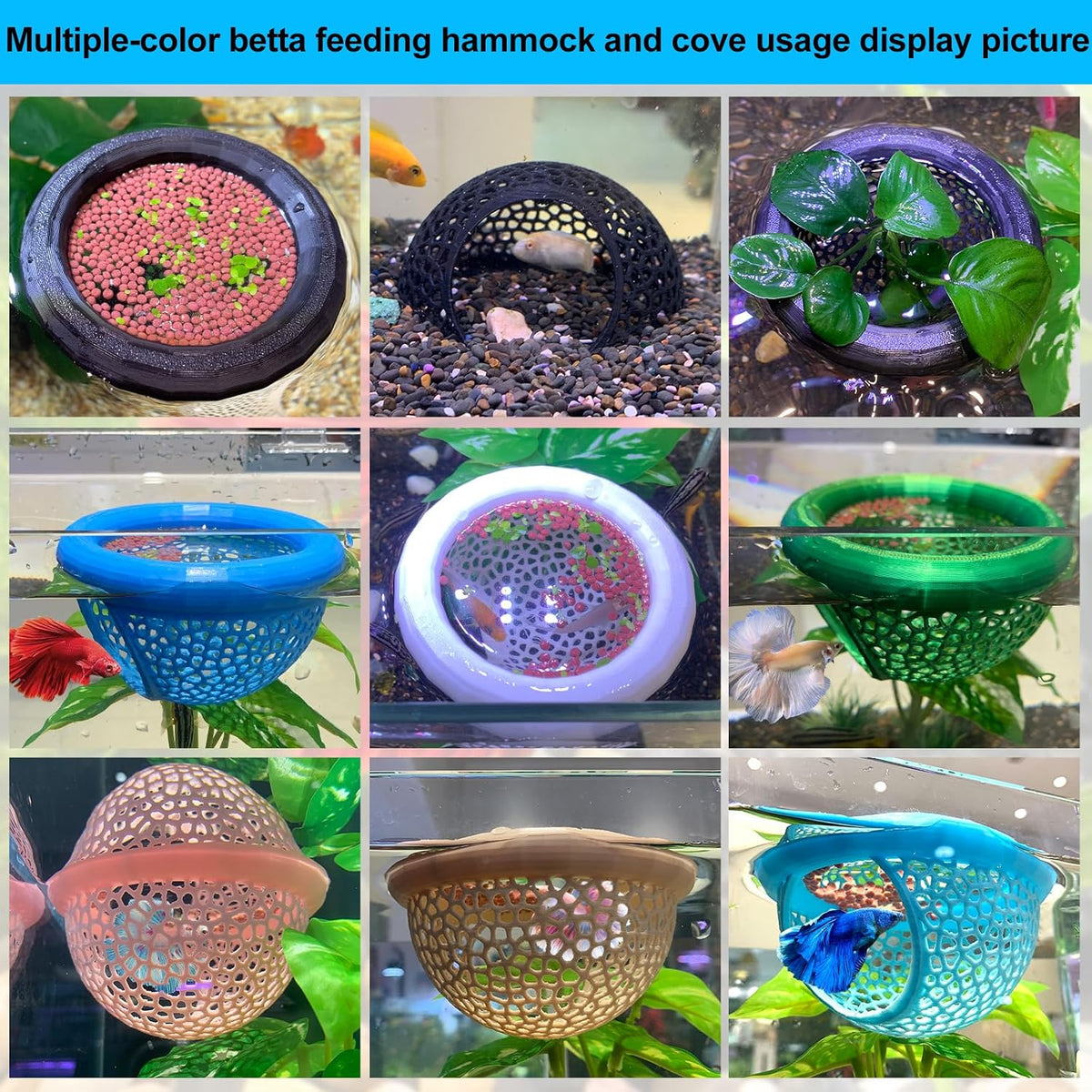 2pcs Pink Floating Betta Hammock for Aquarium,Betta Resting spot and Hide cave,Betta Fish Tank Decor Toy,Fish Feeder Ring,Shrimp Log Bed for Aquarium Accessories(Pink, 1pcs Big and 1pcs Small)
