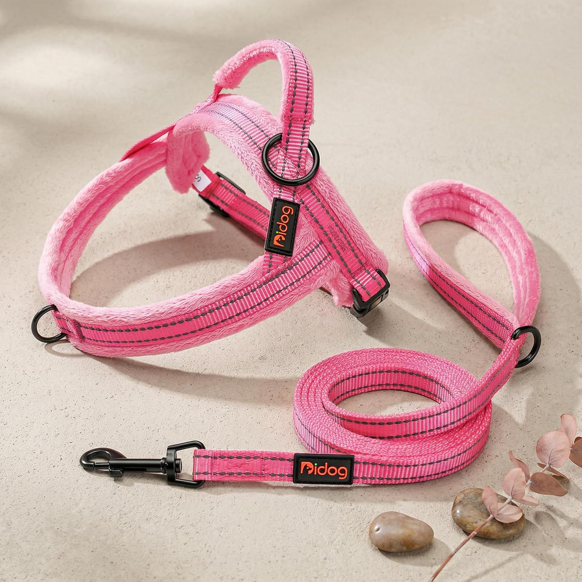 No Pull Dog Harness with Soft Flannel Padded,Reflective & Quick Fit Light Weight Dog Strap Vest Harness,Easy for Walking Training for Small & Medium and Large Dogs(Pink,S)