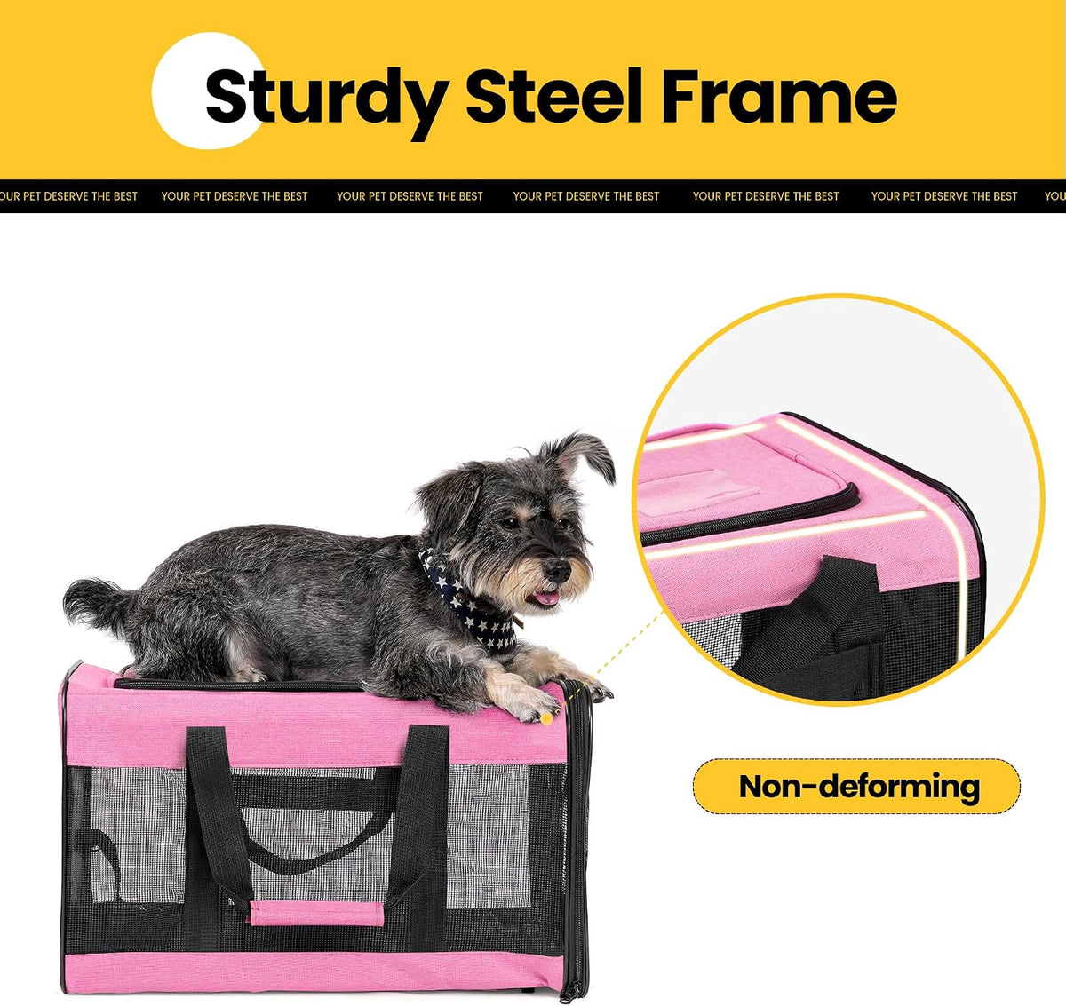 Cat Carrier Soft-Sided Pets Travel Carriers,Pink M