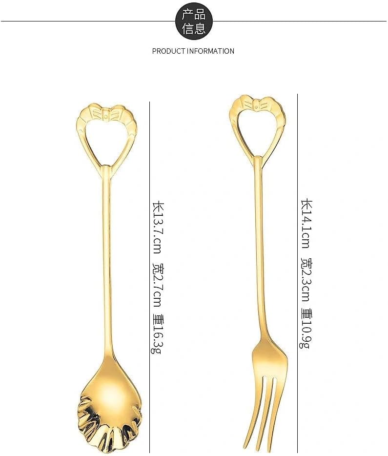COMIART 304 Stainless Steel Shell-Shaped Coffee & Dessert Spoon & Fruit Fork - Wedding Favor Cutlery Set(Rose Gold,Spoon)