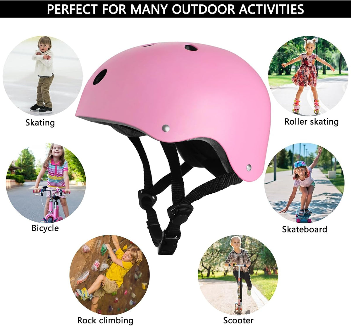 Kids Bike Helmet with Protective Gear Set, Toddler Skateboard Helmet for Ages 3-5-8 Boys Girls, Adjustable Safety Helmet with Knee Elbow Wrist Pads for Bicycling, Skating, BMX