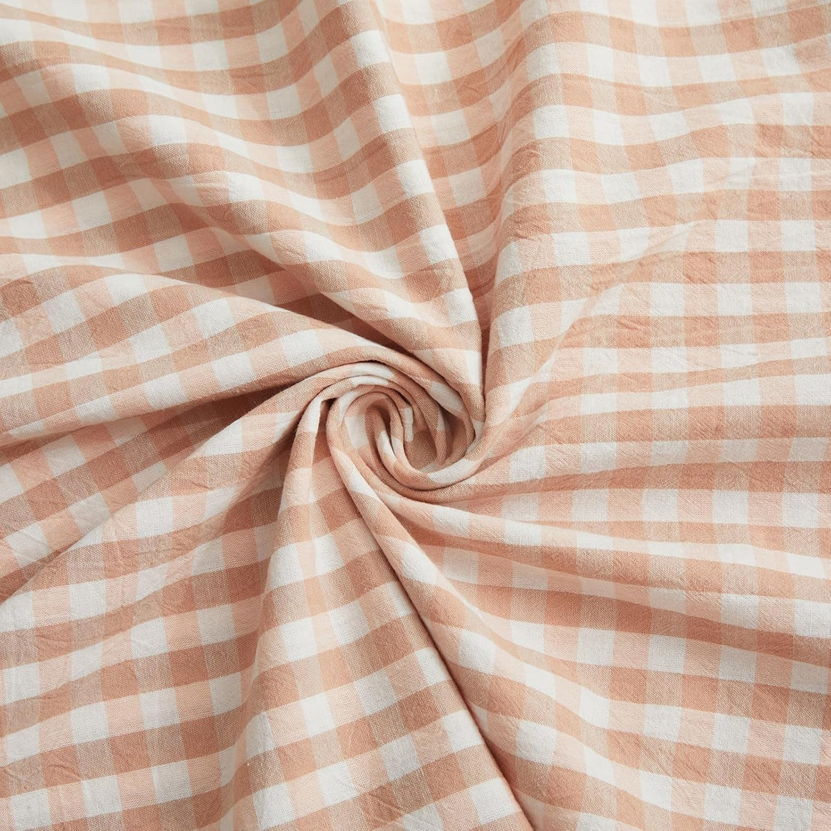2 Pcs Ruffle Gingham Pillow Covers 20" x 20", Light Pink Plaid
