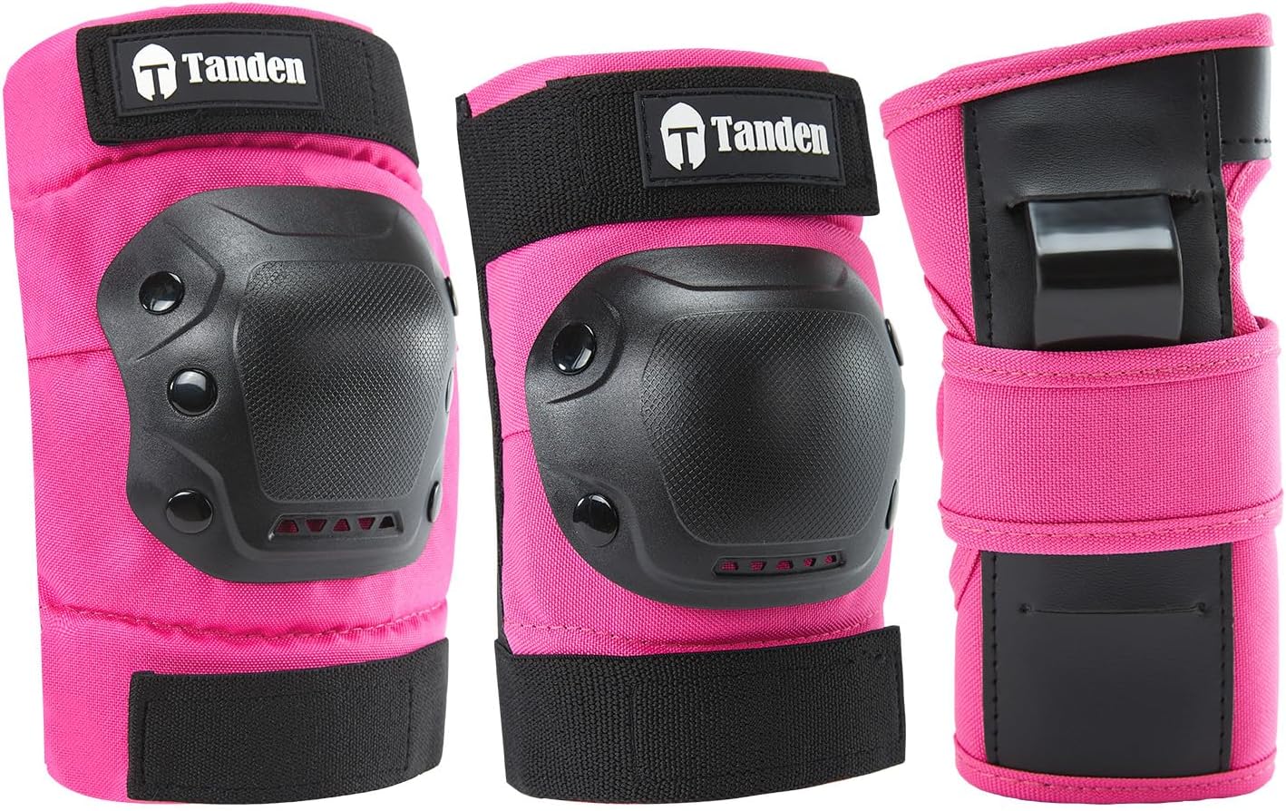 Tanden Skateboard Protective Gear Knee Pads and Elbow Pads Set, Elbow and Knee Pads for Roller Skating Wrist Guards Skateboarding Pads