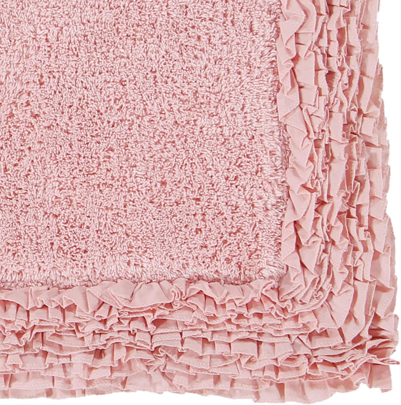 Better Trends Premium Bathroom 30” Round Mat 100% Cotton, Water Absorbent Non-Slip Backing, Machine Washable for Bathroom, Tub, and Shower Use, Pink Shaggy Border Collection
