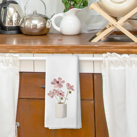 Pink Floral Bathroom Hand Towels, Floral Bathroom Decor, Farmhouse Cottagecore Botanical Wildflower in Toilet Paper Hand Towels Decorations, 16x24inch