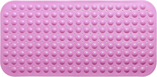 Large Non-Slip Bathtub & Shower Mat 31”x16” (Smooth/Non-Textured Tubs Only) Safe, Clean, Machine-Washable, Superior Grip&Drainage, Vinyl, Opaque Pink