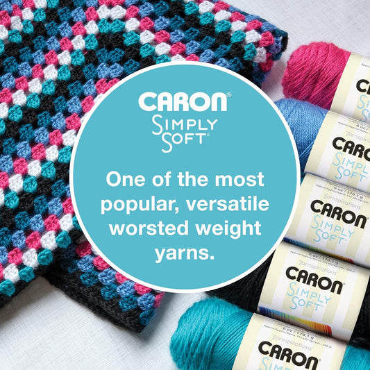 Caron Simply Soft Peach Yarn - 3 Pack of 170.1g/6oz - 100% Acrylic - #4 Worsted (Medium) - 315 Yards - Knitting/Crochet