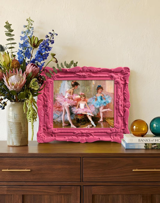 Pink 8x10 Picture Frame for Portraits Wedding Photos, Small Cute Decorative Frame with Stand for Table Shelf Desk Decor Unique Gift for Housewarming Birthday (Rose Pink)