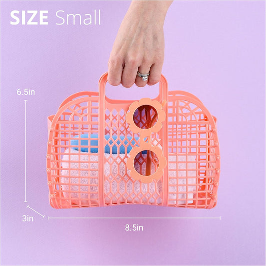 BABANA Jelly Bags - (Set) Small and Large Mother Daughter Jelly Totes | Reusable Gift Basket, Beach Bags - (Small, Large) - Peach