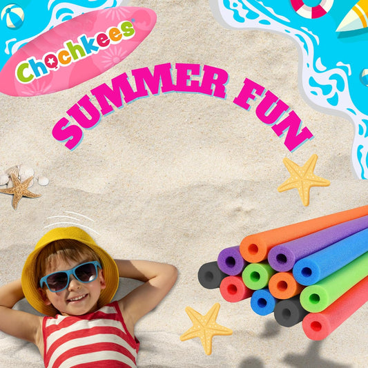 Chochkees Floating Pool Noodles Foam Tube 2-Pack, Thick Hollow Noodles for Floating in The Swimming Pool, 52" Inches Long