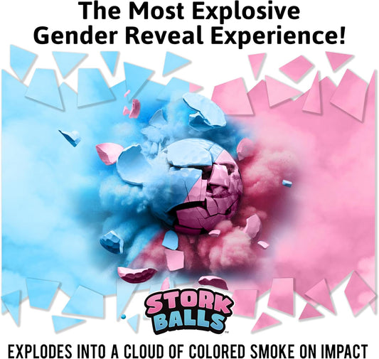 Party Smith Gender Reveal Golf Ball (2 Pack) - Exploding Golf Balls with Pink and Blue Powder for Team Baby Boy or Girl - Decorations Ideas Gifts Games Stuff - Globos para Revelacion De Sexo De Bebe