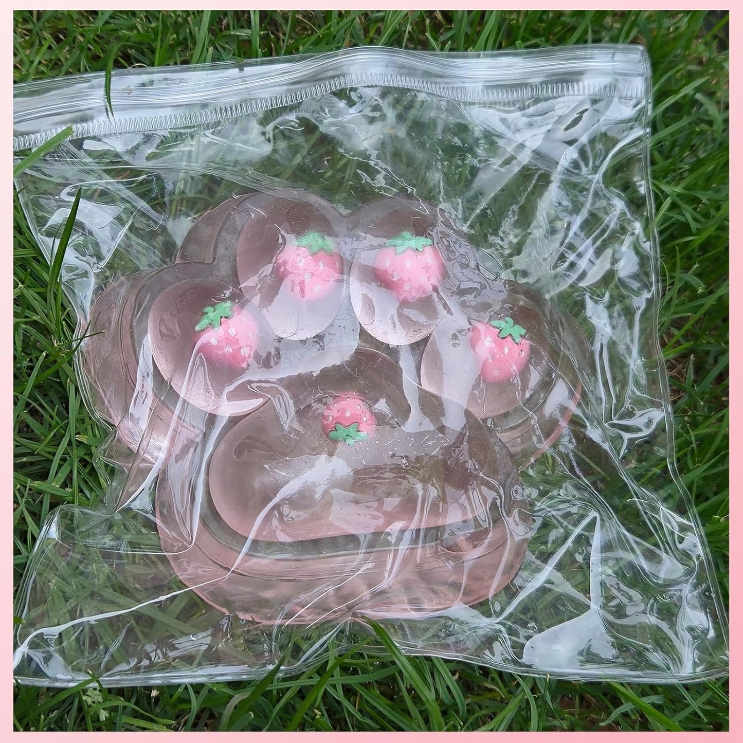 Large Cat Paw Taba Squishy Squeeze Toys 5-inch Pink Fufu Squishy with Plastic Gloves Sensory Stress Relief Fidget Toys for Party Favors Sensory Anxiety Toys for Adults