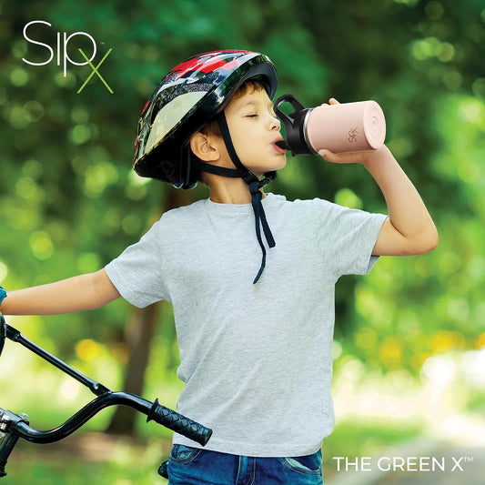 SIPX™ 12 oz Insulated Water Bottle with Straw Lid – Leakproof Stainless Steel, BPA-Free, Easy to Carry – Perfect for School, Camp, Sports & Travel – Peach
